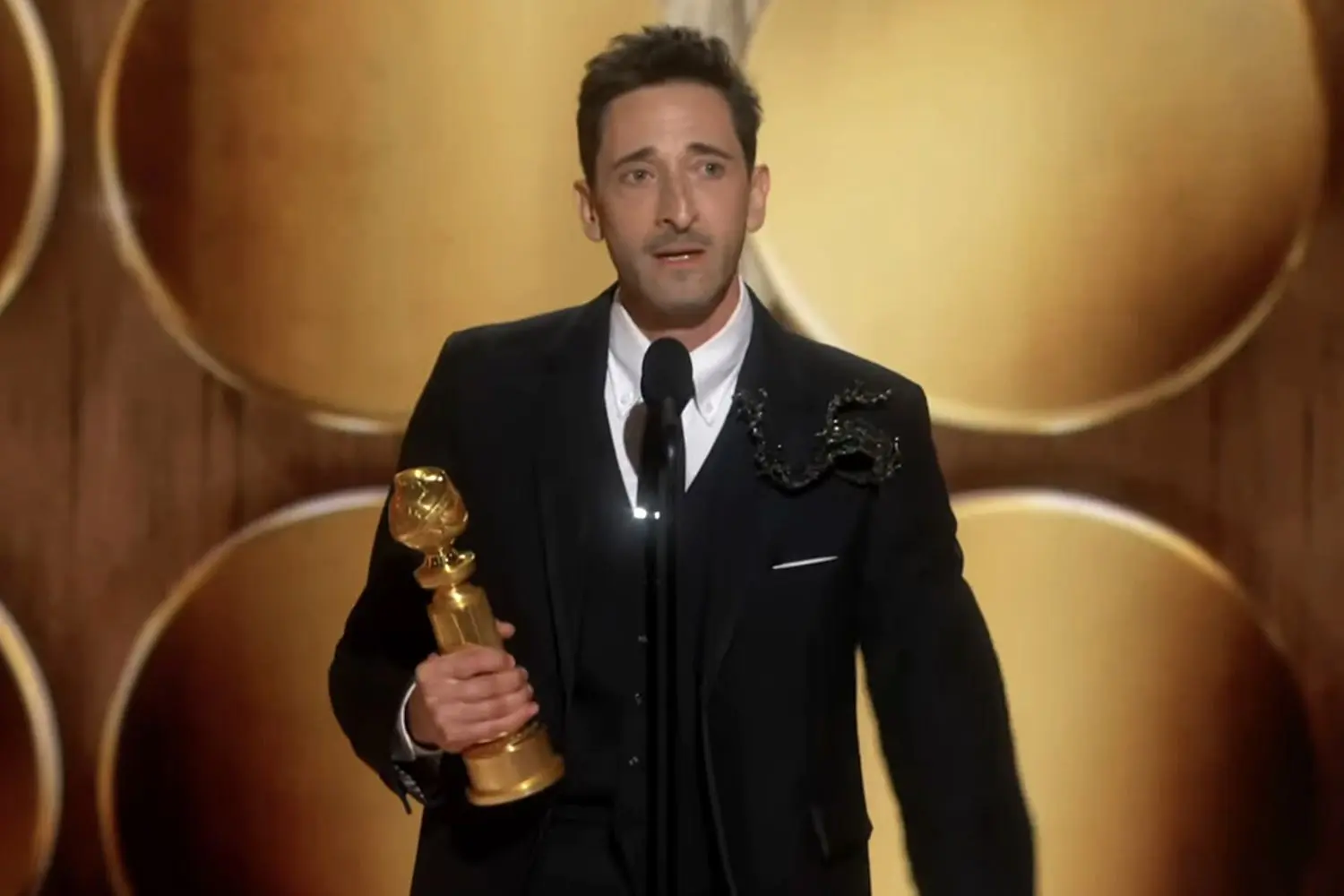 Adrien Brody's Emotional Golden Globes Win and Relationship with Georgina Chapman